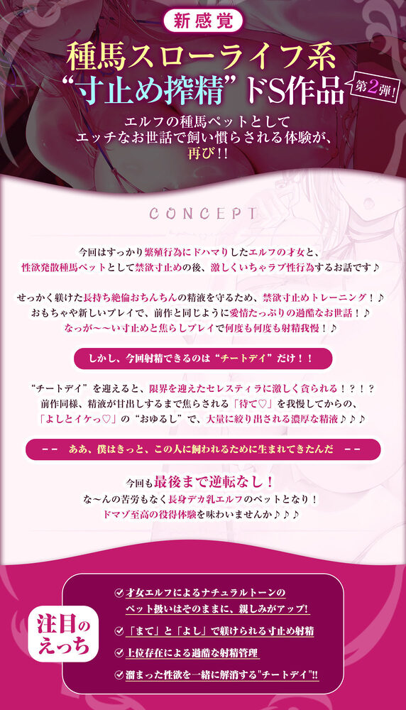 【エルフ村の種馬係】〜繁殖行為にドハマリしてしまった天才エルフによる苛酷すぎる禁欲寸止めトレーニング〜 画像2